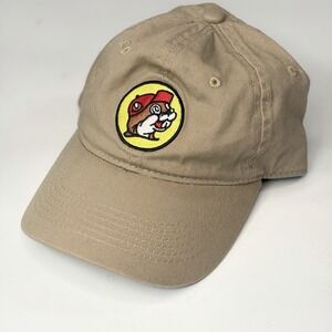 Khaki Baseball Cap with Buc-ee's Beaver Patch Pre-Owned Tan Adjustable